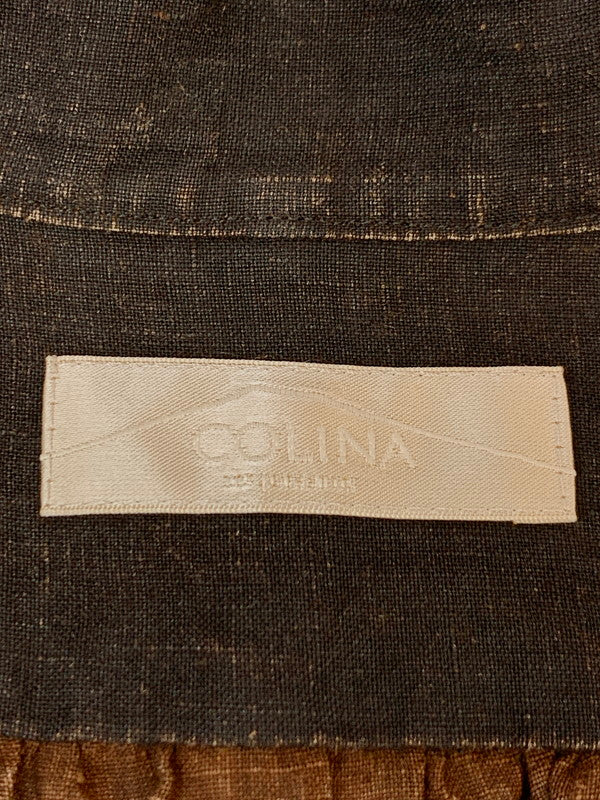 【中古品】【メンズ】 COLINA コリーナ MUDDYED LINEN GRANDPA SHIRTS 211SH09 マディッド リネン グランパ シャツ 長袖シャツ トップス 140-260623-yn-27-min サイズ：L カラー：ダークブラウン 万代Net店