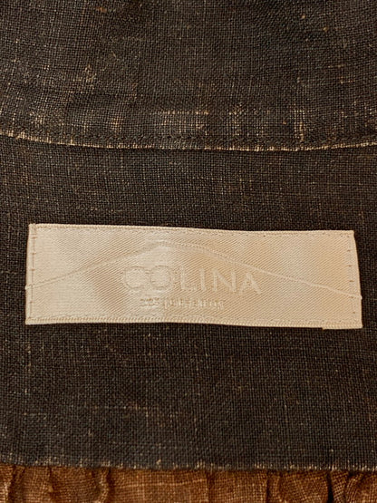 【中古品】【メンズ】 COLINA コリーナ MUDDYED LINEN GRANDPA SHIRTS 211SH09 マディッド リネン グランパ シャツ 長袖シャツ トップス 140-260623-yn-27-min サイズ：L カラー：ダークブラウン 万代Net店
