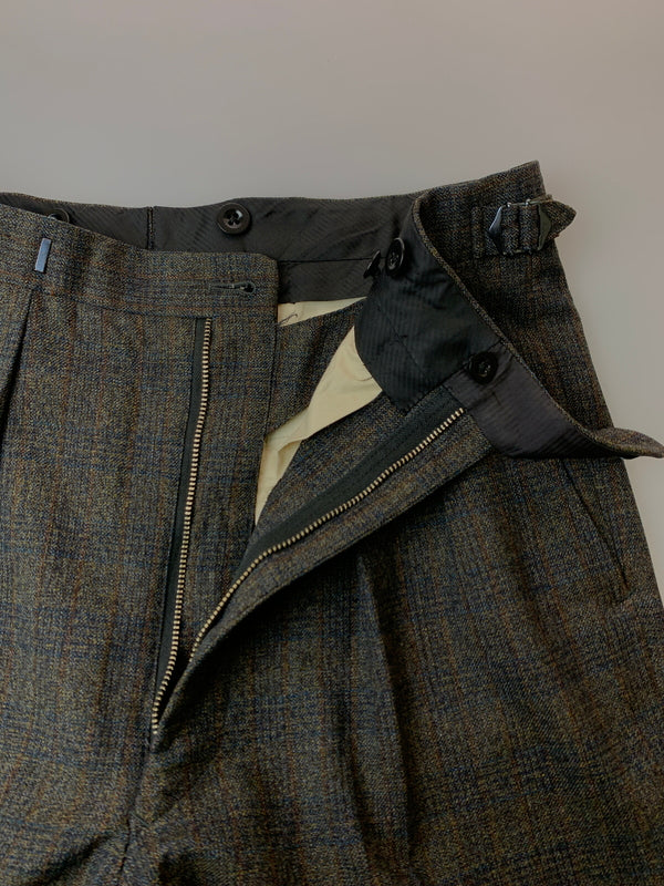 【中古品】【メンズ】 USED LIGHTNING ZIP SLACKS PANTS ライトニング ジップ スラックス パンツ メンズ ボトムス 157-260625-hu-26-min カラー：グレー/ブラウン系（チェック） 万代Net店