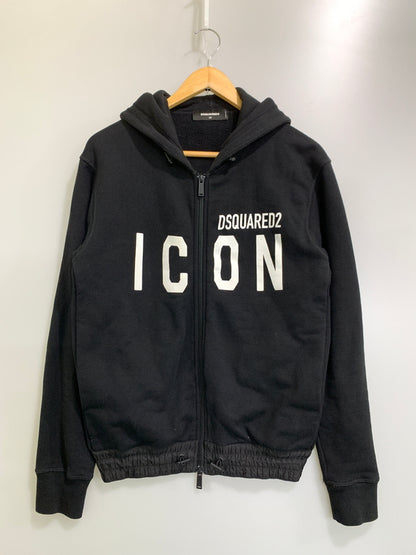 【中古品】【メンズ】 DSQUARED2 ディースクエアード ICON アイコン ジップアップ ジャケット メンズ 長袖 ジップアップ パーカー 141-260621-hu-13-min サイズ：XS カラー：ブラック 万代Net店
