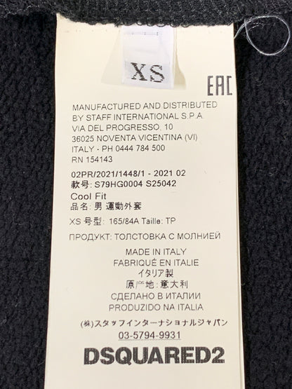 【中古品】【メンズ】 DSQUARED2 ディースクエアード ICON アイコン ジップアップ ジャケット メンズ 長袖 ジップアップ パーカー 141-260621-hu-13-min サイズ：XS カラー：ブラック 万代Net店