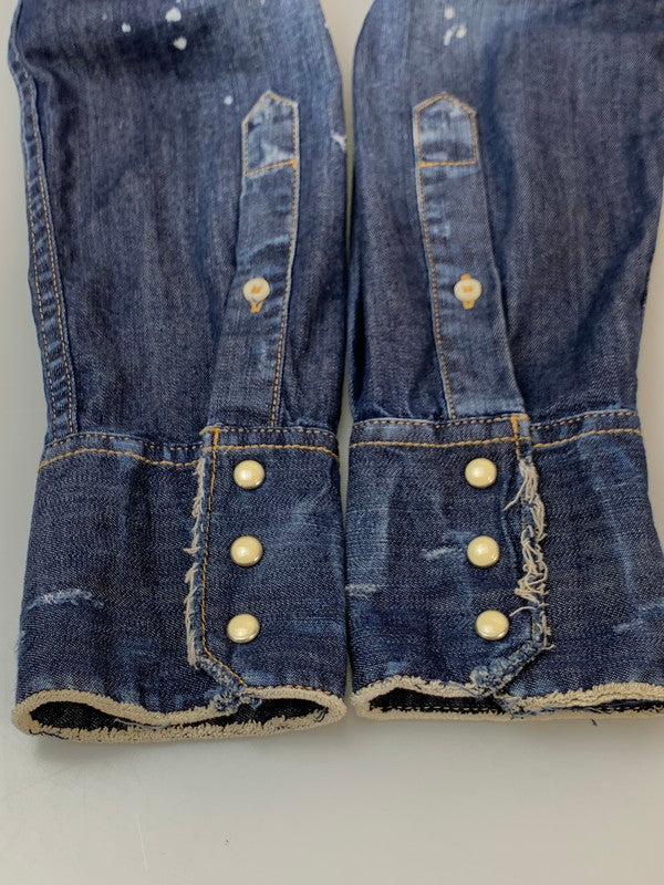【中古品】【メンズ】 DSQUARED2 ディースクエアード L/S DENIM SHIRT S74DM0507 ロングスリーブ デニムシャツ 長袖シャツ トップス 141-260623-yn-28-min サイズ：42 カラー：インディゴ 万代Net店