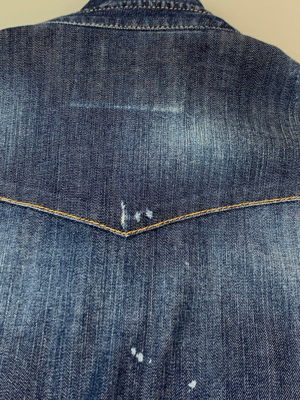 【中古品】【メンズ】 DSQUARED2 ディースクエアード L/S DENIM SHIRT S74DM0507 ロングスリーブ デニムシャツ 長袖シャツ トップス 141-260623-yn-28-min サイズ：42 カラー：インディゴ 万代Net店