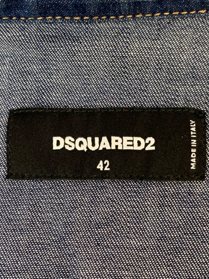 【中古品】【メンズ】 DSQUARED2 ディースクエアード L/S DENIM SHIRT S74DM0507 ロングスリーブ デニムシャツ 長袖シャツ トップス 141-260623-yn-28-min サイズ：42 カラー：インディゴ 万代Net店