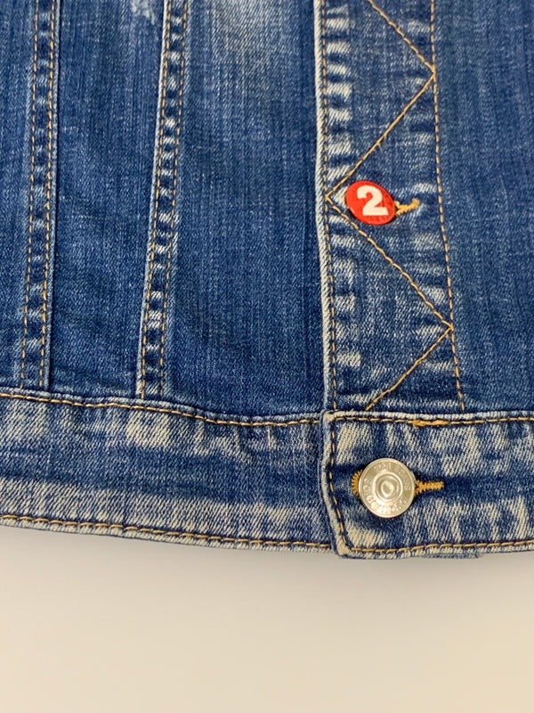 【現状渡し品】【メンズ】 DSQUARED2 ディースクエアード DAN JEAN JACKET ダン ジーン ジャケット S71AN0185 メンズ アウター デニム ジャケット Gジャン 141-260621-hu-19-min サイズ：42 カラー：インディゴ 万代Net店