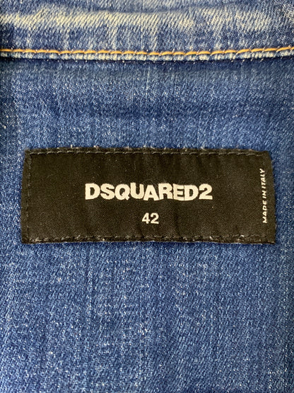 【現状渡し品】【メンズ】 DSQUARED2 ディースクエアード DAN JEAN JACKET ダン ジーン ジャケット S71AN0185 メンズ アウター デニム ジャケット Gジャン 141-260621-hu-19-min サイズ：42 カラー：インディゴ 万代Net店