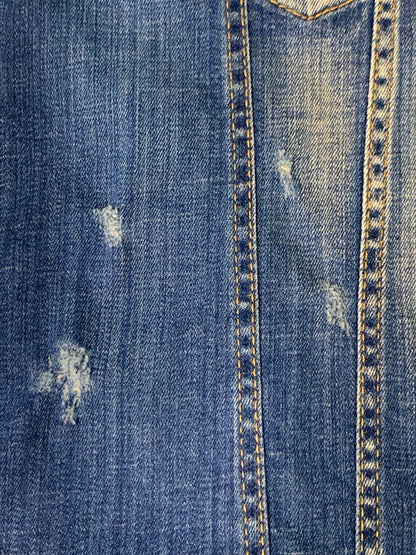 【現状渡し品】【メンズ】 DSQUARED2 ディースクエアード DAN JEAN JACKET ダン ジーン ジャケット S71AN0185 メンズ アウター デニム ジャケット Gジャン 141-260621-hu-19-min サイズ：42 カラー：インディゴ 万代Net店