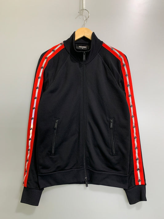 【中古品】【メンズ】 DSQUARED2 ディースクエアード TRACK JACKET トラック ジャケット S74HG0106 メンズ ジャージ アウター 141-260621-hu-14-min サイズ：XS カラー：ブラック/レッド 万代Net店
