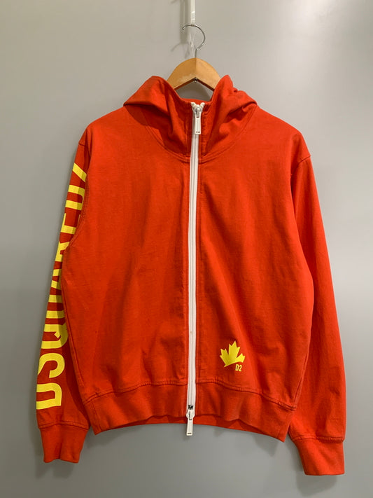 【中古品】【メンズ】 DSQUARED2 ディースクエアード LS ZIP UP PARKA ロングスリーブ ジップアップパーカー S74HG0119 S24293 メンズ 長袖 141-260621-hu-12-min サイズ：XS カラー：オレンジ 万代Net店