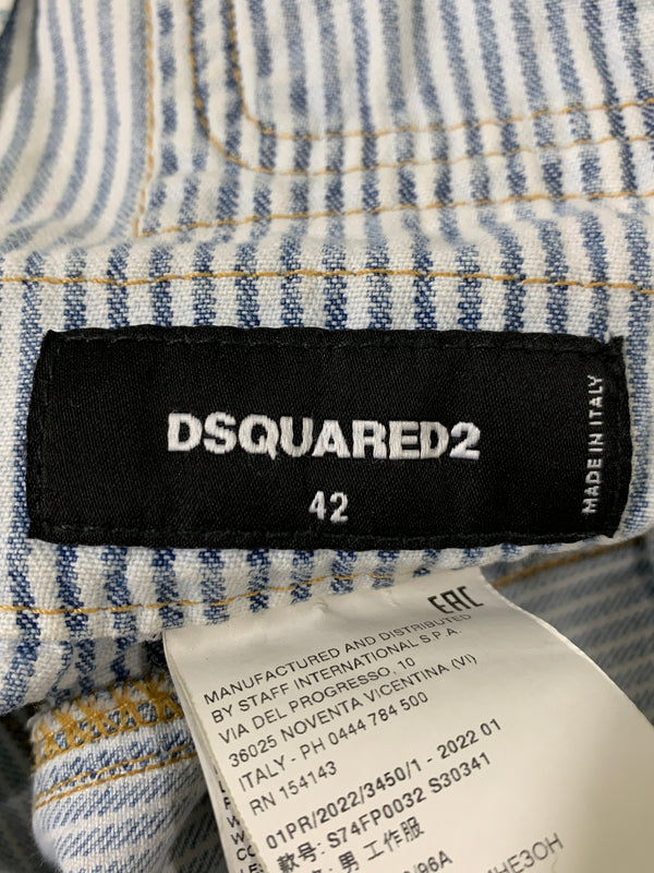 【現状渡し品】【メンズ】 DSQUARED2 S74FP0032 22SS パッチワークデニムオーバーオール メンズ サロペット オールインワン 152-260621-hu-20-min サイズ：42 カラー：インディゴ 万代Net店