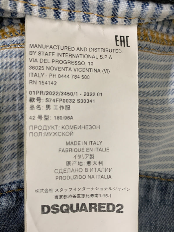 【現状渡し品】【メンズ】 DSQUARED2 S74FP0032 22SS パッチワークデニムオーバーオール メンズ サロペット オールインワン 152-260621-hu-20-min サイズ：42 カラー：インディゴ 万代Net店