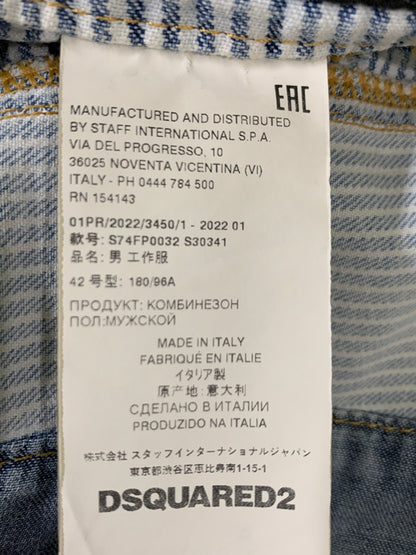 【現状渡し品】【メンズ】 DSQUARED2 S74FP0032 22SS パッチワークデニムオーバーオール メンズ サロペット オールインワン 152-260621-hu-20-min サイズ：42 カラー：インディゴ 万代Net店