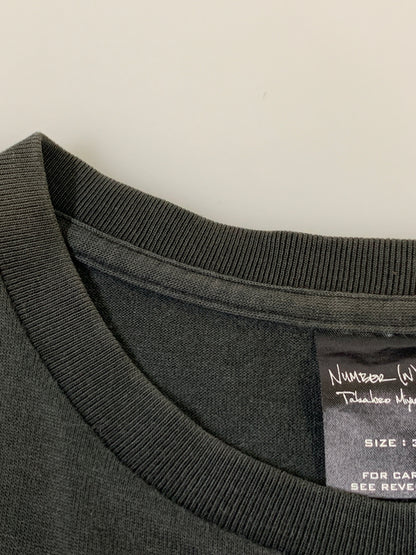 【現状渡し品】【メンズ】 NUMBER(N)INE ナンバーナイン 03SS カート期 ABERDEEN PENNYROYAL TEA TEE メンズ 半袖 プリント Tシャツ 140-260621-hu-03-min サイズ：3 カラー：ブラック 万代Net店