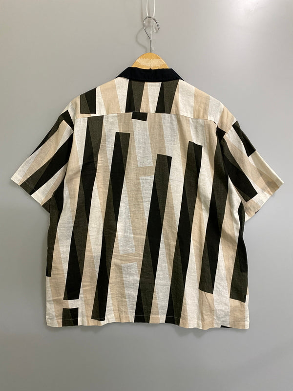 【中古品】【メンズ】 SON OF THE CHEESE サノバチーズ S/S SHIRT SC2010-SH14 ショートスリーブシャツ 半袖シャツ トップス 140-260623-yn-10-min サイズ：M カラー：ブラック/ベージュ等 万代Net店