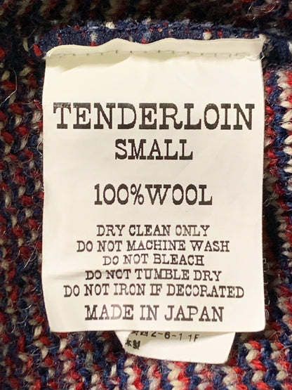 【中古品】【メンズ】 TENDERLOIN テンダーロイン トーテムポール柄 ニット メンズ セーター 長袖 142-260621-hu-04-min サイズ：S カラー：ブルー系 万代Net店