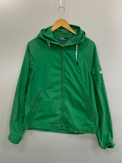 【現状渡し品】【メンズ/レディース】 POLO RALPH LAUREN ポロラルフローレン ZIP UP HOODED JACKET ジップアップフーディージャケット ライトアウター 147-260623-yn-31-min サイズ：S/P カラー：グリーン 万代Net店