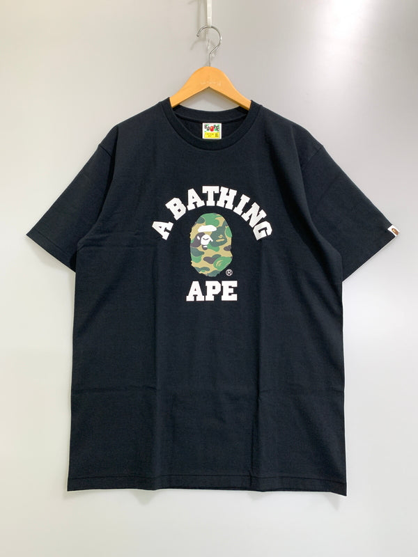 【中古品】【メンズ】 A BATHING APE ア ベイシング エイプ ABC CAMO COLLEGE SS TEE エービーシー カモ カレッジ ショートスリーブ ティー 001TEM301004M メンズ 半袖 トップス 142-260621-hu-16-min サイズ：XL カラー：ブラック 万代Net店