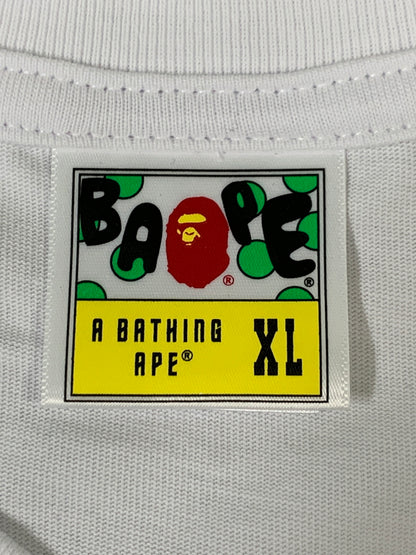 【中古品】【メンズ】 A BATHING APE アベイシング エイプ MULTI LOGO COLLEGE RELAXED FIT TEE マルチ ロゴ カレッジ リラックス フィット ティー メンズ 半袖 ティーシャツ 142-260621-hu-15-min サイズ：XL カラー：ホワイト 万代Net店