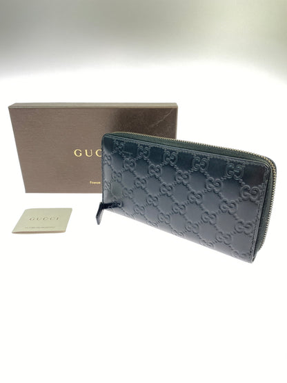【中古品】【メンズ/レディース】 GUCCI グッチ シマ ラウンドファスナー 長財布 307987・2091 財布 ウォレット 181-260624-hu-14-min カラー：ブラック 万代Net店