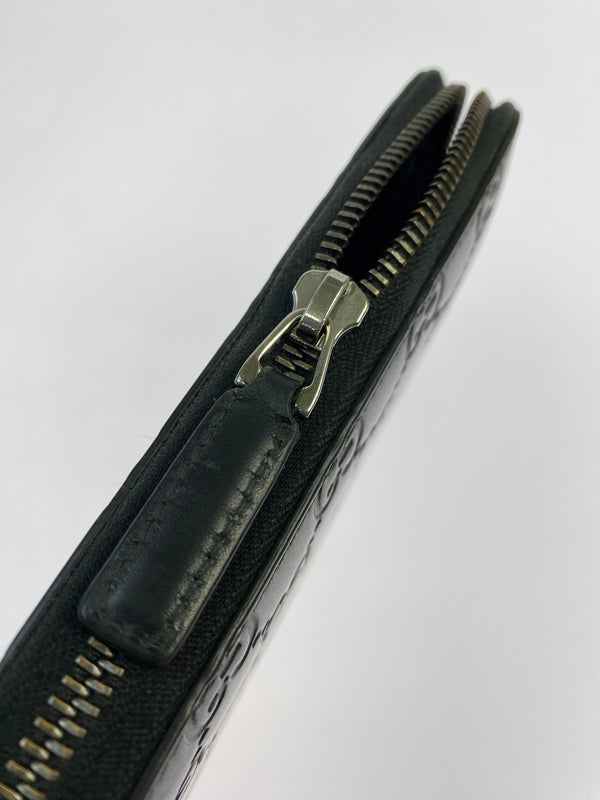 【中古品】【メンズ/レディース】 GUCCI グッチ シマ ラウンドファスナー 長財布 307987・2091 財布 ウォレット 181-260624-hu-14-min カラー：ブラック 万代Net店