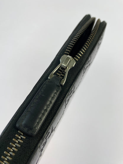 【中古品】【メンズ/レディース】 GUCCI グッチ シマ ラウンドファスナー 長財布 307987・2091 財布 ウォレット 181-260624-hu-14-min カラー：ブラック 万代Net店