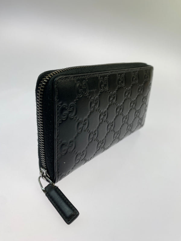 【中古品】【メンズ/レディース】 GUCCI グッチ シマ ラウンドファスナー 長財布 307987・2091 財布 ウォレット 181-260624-hu-14-min カラー：ブラック 万代Net店