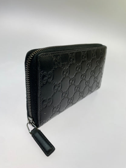【中古品】【メンズ/レディース】 GUCCI グッチ シマ ラウンドファスナー 長財布 307987・2091 財布 ウォレット 181-260624-hu-14-min カラー：ブラック 万代Net店