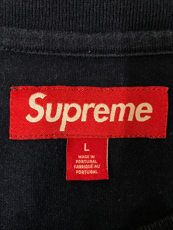 【中古品】【メンズ】 SUPREME シュプリーム SMALL BOX LOGO L/S TEE スモールボックスロゴロングスリーブTシャツ 長袖Tシャツ トップス 149-260623-yn-09-min サイズ：L カラー：ネイビー 万代Net店