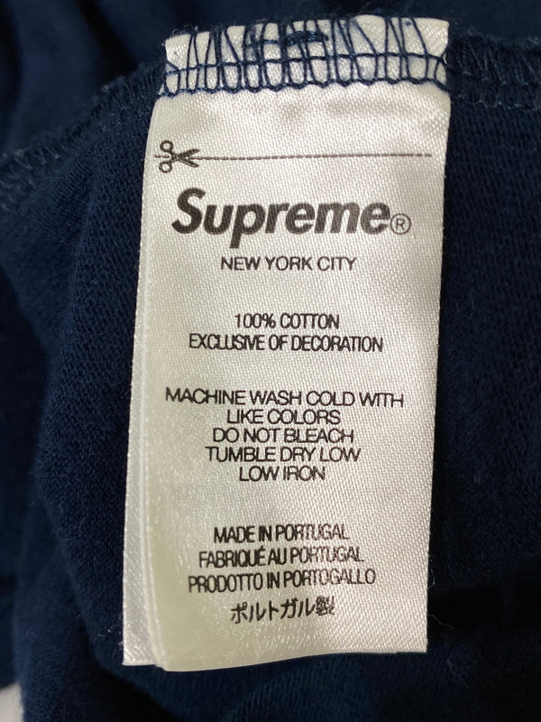 【中古品】【メンズ】 SUPREME シュプリーム SMALL BOX LOGO L/S TEE スモールボックスロゴロングスリーブTシャツ 長袖Tシャツ トップス 149-260623-yn-09-min サイズ：L カラー：ネイビー 万代Net店