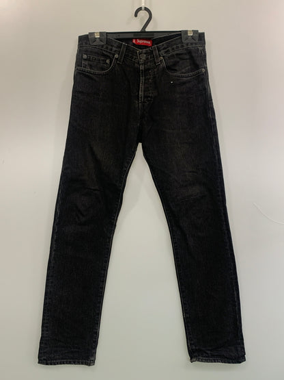 【中古品】【メンズ】 SUPREME シュプリーム STRAIGHT BLACK DENIM PANTS ストレート ブラック デニムパンツ ボトムス 149-260622-yn-03-min サイズ：30 カラー：ブラック 万代Net店
