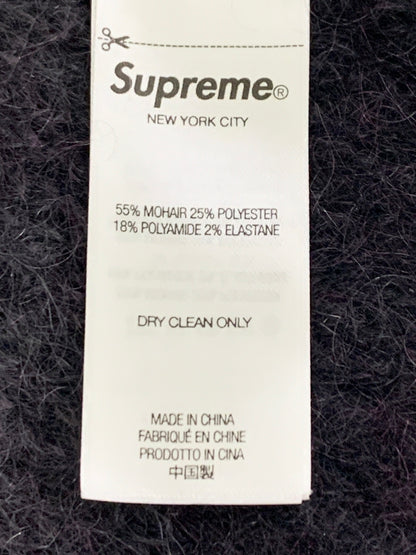 【中古品】【メンズ】 SUPREME シュプリーム HYSTERIC GLAMOUR 24AW MOHAIR ZIP UP HOODED SWEATER ヒステリックグラマー モヘア ジップアップフーデッドセーター トップス 149-260622-yn-11-min サイズ：XL カラー：ブラック/パープル 万代Net店