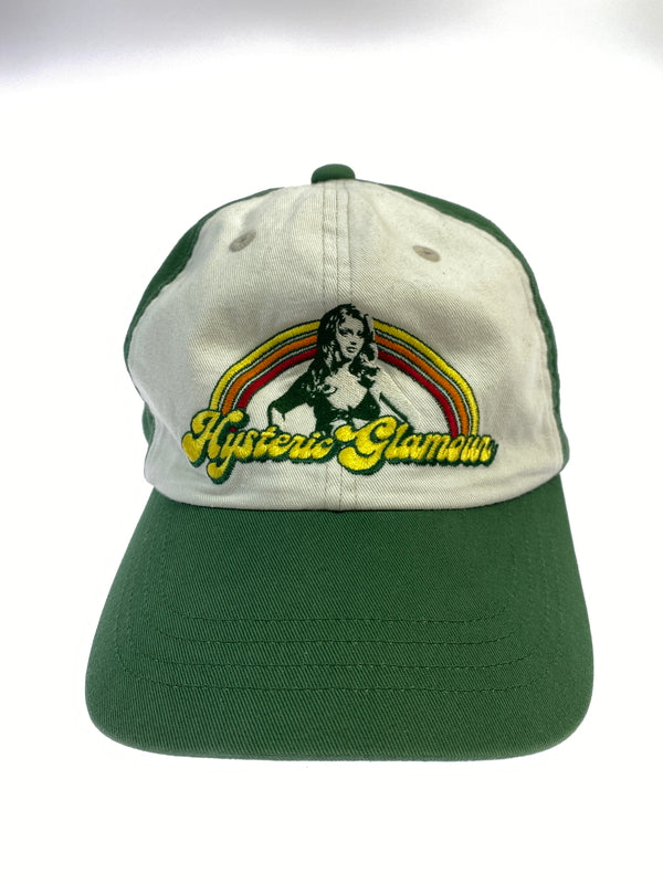 【中古品】【メンズ】 HYSTERIC GLAMOUR ヒステリックグラマー HG RAINBOW CAP エイチジー レインボー キャップ 02251QH06 帽子 185-260624-hu-09-min サイズ：FREE カラー：グリーン/ホワイト 万代Net店