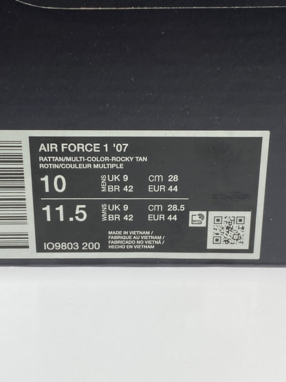 【中古美品】【メンズ】 NIKE ナイキ AIR FORCE 1 LOW '07 "REALTREE RATTAN" ナイキ エアフォース1 ロー 07 リアルツリー ラタン IO9803-200 靴 シューズ スニーカー 160-260624-hu-01-min サイズ：28cm US10 カラー：ブラウン/ベージュ系 万代Net店