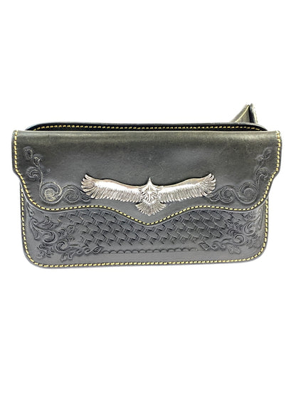 【中古品】【メンズ】 SAAD サード EAGLE LEATHER SHOULDER BAG イーグル レザー ショルダーバッグ カバン 188-260625-jt-06-min カラー：ブラック 万代Net店