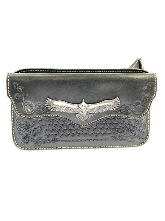 【中古品】【メンズ】 SAAD サード EAGLE LEATHER SHOULDER BAG イーグル レザー ショルダーバッグ カバン 188-260625-jt-06-min カラー：ブラック 万代Net店