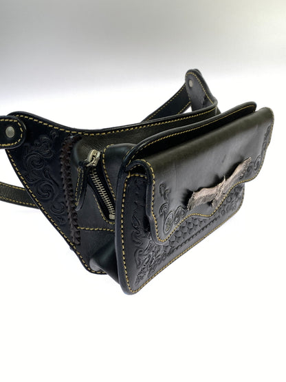 【中古品】【メンズ】 SAAD サード EAGLE LEATHER SHOULDER BAG イーグル レザー ショルダーバッグ カバン 188-260625-jt-06-min カラー：ブラック 万代Net店
