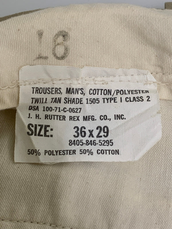 【中古品】【メンズ】 U.S.ARMY アメリカ陸軍 70's CHINO TROUSERS 70年代 チノ トラウザーズ パンツ ボトムス 157-260622-yn-01-min サイズ：36×29 カラー：ベージュ 万代Net店