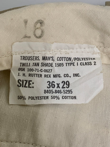 【中古品】【メンズ】 U.S.ARMY アメリカ陸軍 70's CHINO TROUSERS 70年代 チノ トラウザーズ パンツ ボトムス 157-260622-yn-01-min サイズ：36×29 カラー：ベージュ 万代Net店
