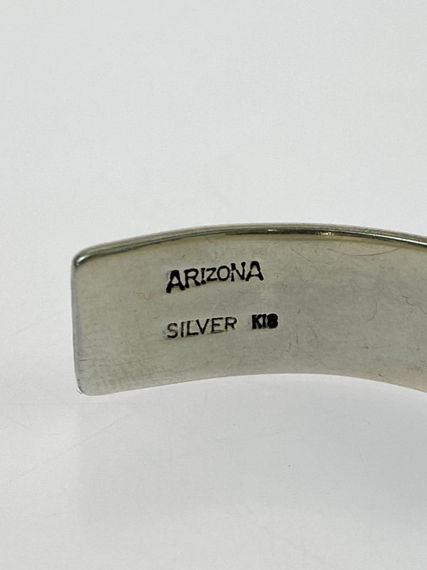 【中古品】【メンズ/レディース】 ARIZONA FREEDOM アリゾナ フリーダム B-21B K18 太陽神メタル ブレスレット アクセサリー バングル シルバー 192-260624-hu-16-min カラー：シルバー 万代Net店