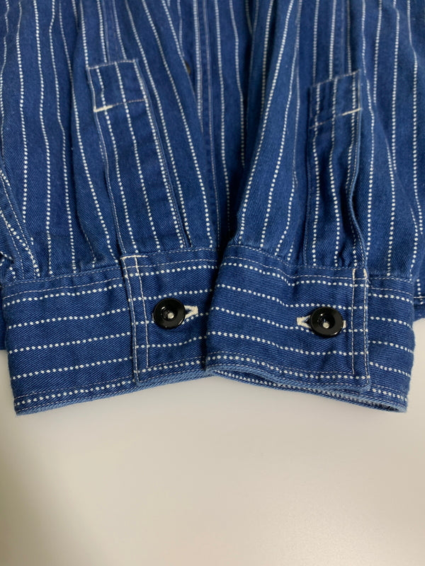 【中古品】【メンズ】 SUGARCANE シュガーケーン FICTION ROMANCE 8.5OZ. WABASH STRIPE WORK SHIRT SC25551 ウォバッシュストライプワークシャツ 長袖シャツ トップス 145-260622-yn-10-min サイズ：S カラー：ブルー系 万代Net店