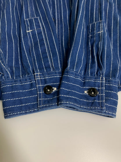 【中古品】【メンズ】 SUGARCANE シュガーケーン FICTION ROMANCE 8.5OZ. WABASH STRIPE WORK SHIRT SC25551 ウォバッシュストライプワークシャツ 長袖シャツ トップス 145-260622-yn-10-min サイズ：S カラー：ブルー系 万代Net店