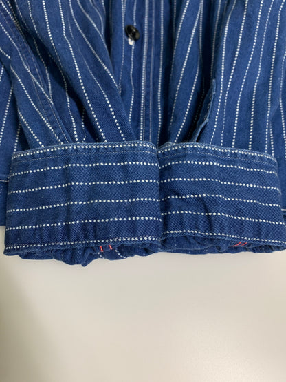 【中古品】【メンズ】 SUGARCANE シュガーケーン FICTION ROMANCE 8.5OZ. WABASH STRIPE WORK SHIRT SC25551 ウォバッシュストライプワークシャツ 長袖シャツ トップス 145-260622-yn-10-min サイズ：S カラー：ブルー系 万代Net店