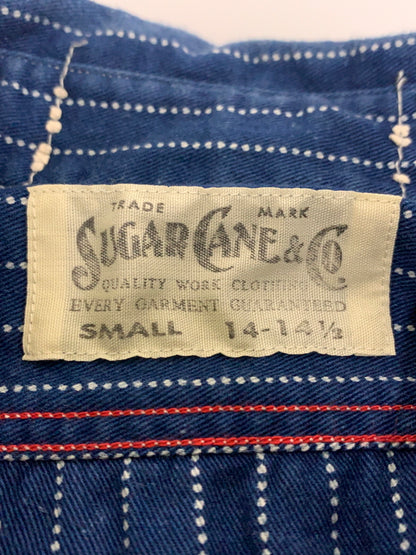 【中古品】【メンズ】 SUGARCANE シュガーケーン FICTION ROMANCE 8.5OZ. WABASH STRIPE WORK SHIRT SC25551 ウォバッシュストライプワークシャツ 長袖シャツ トップス 145-260622-yn-10-min サイズ：S カラー：ブルー系 万代Net店