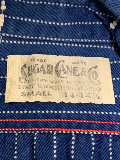 【中古品】【メンズ】 SUGARCANE シュガーケーン FICTION ROMANCE 8.5OZ. WABASH STRIPE WORK SHIRT SC25551 ウォバッシュストライプワークシャツ 長袖シャツ トップス 145-260622-yn-10-min サイズ：S カラー：ブルー系 万代Net店