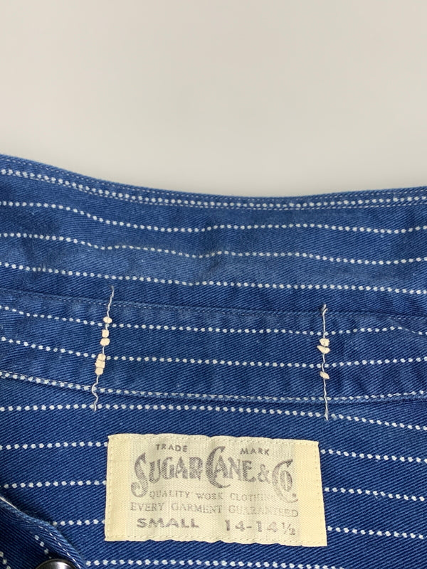 【中古品】【メンズ】 SUGARCANE シュガーケーン FICTION ROMANCE 8.5OZ. WABASH STRIPE WORK SHIRT SC25551 ウォバッシュストライプワークシャツ 長袖シャツ トップス 145-260622-yn-10-min サイズ：S カラー：ブルー系 万代Net店