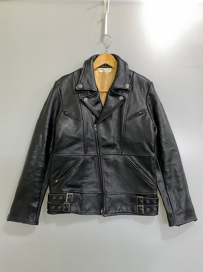 【中古品】【メンズ】 BONDS&PEACE ボンズアンドピース DOUBLE COW LEATHER JACKET BP-15AW-JK007 ダブルカウレザージャケット アウター 140-260623-yn-01-min サイズ：L カラー：ブラック 万代Net店