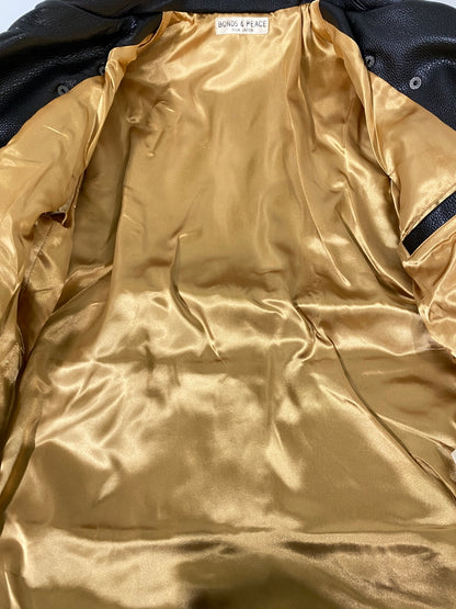 【中古品】【メンズ】 BONDS&PEACE ボンズアンドピース DOUBLE COW LEATHER JACKET BP-15AW-JK007 ダブルカウレザージャケット アウター 140-260623-yn-01-min サイズ：L カラー：ブラック 万代Net店