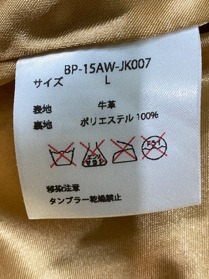【中古品】【メンズ】 BONDS&PEACE ボンズアンドピース DOUBLE COW LEATHER JACKET BP-15AW-JK007 ダブルカウレザージャケット アウター 140-260623-yn-01-min サイズ：L カラー：ブラック 万代Net店