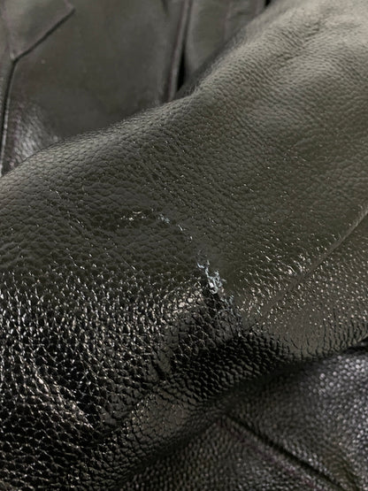 【中古品】【メンズ】 BONDS&PEACE ボンズアンドピース DOUBLE COW LEATHER JACKET BP-15AW-JK007 ダブルカウレザージャケット アウター 140-260623-yn-01-min サイズ：L カラー：ブラック 万代Net店