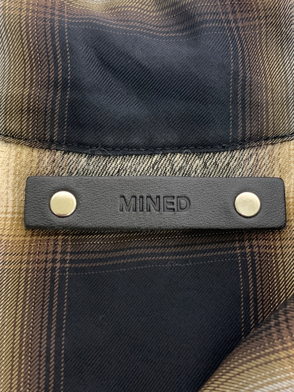 【中古品】【メンズ】 MINEDENIM マインデニム OMBRE CHECK SHIRT 2205-5001-27-032 キュプラウールオンブレチェックシャツ 半袖シャツ トップス 142-260622-yn-07-min サイズ：3 カラー：ブラック/ブラウン/カーキ系 万代Net店